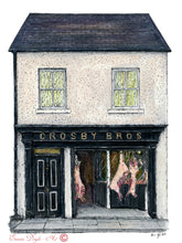 Load image into Gallery viewer, Irish Shop Print - Crosby Bros Butchers Ballinasloe, Galway, Ireland