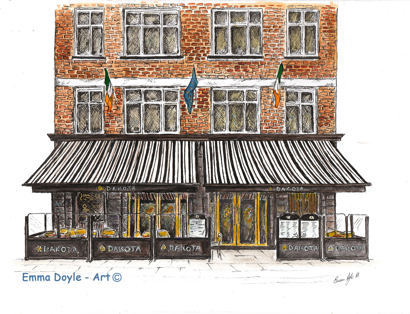 Irish Pub Print - Dakota, Dublin, Ireland
