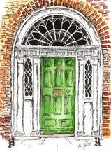 Load image into Gallery viewer, Green Georgian Door 1, Merrion Square, Dublin, Ireland