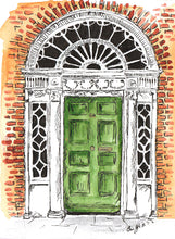 Load image into Gallery viewer, Green Georgian Door 2, Merrion Square, Dublin, Ireland