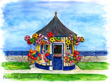 Cargar imagen en el visor de la galería, Irish Scene Print - Summer Victorian Kiosk, Bray, Co. Wicklow, Ireland
