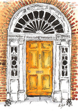 Load image into Gallery viewer, Orange Georgian Door, Merrion Square, Dublin, Ireland