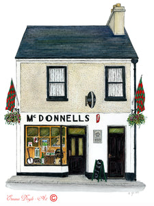 Irish Pub Print - McDonnell's Bar, Belmullet, Co. Mayo, Ireland