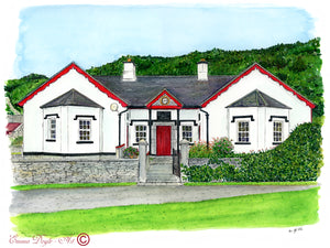 Irish Print - Saint Bridget's School House, Liscannor, Co. Clare, Ireland.