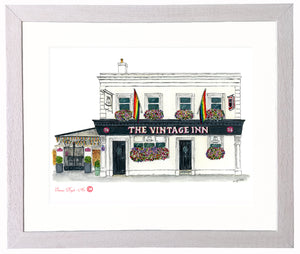 Irish Pub Print - The Vintage Inn - Rainbow Flags