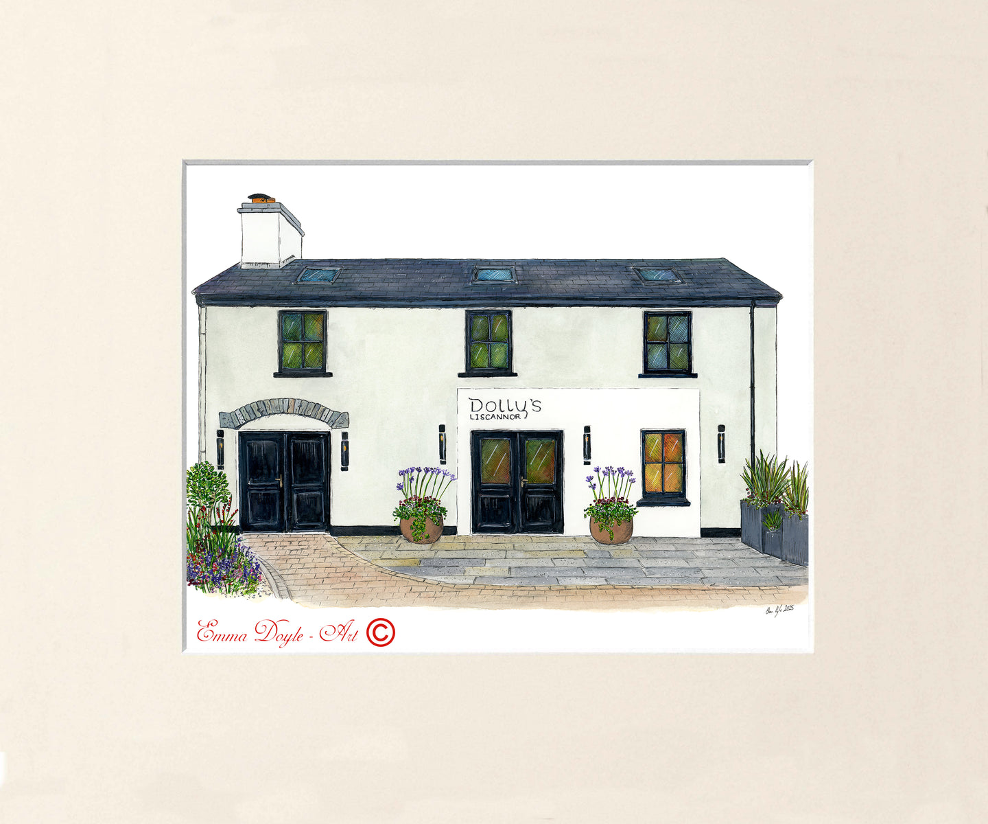 Irish Print - Dolly's Café, Liscannor, Co. Clare, Ireland.