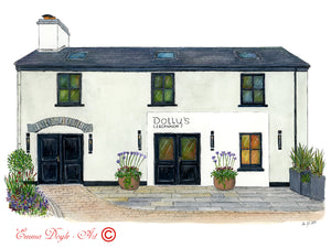 Irish Print - Dolly's Café, Liscannor, Co. Clare, Ireland.