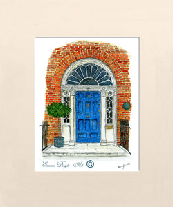 Irish Print - Georgian Door, O'Connell House, No.58 Merrion Square, Dublin, Ireland