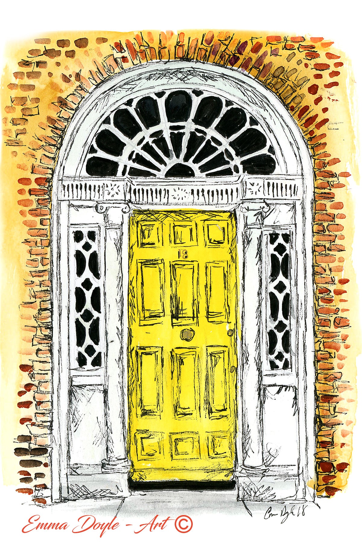 Yellow Georgian Door, Merrion Square, Dublin, Ireland