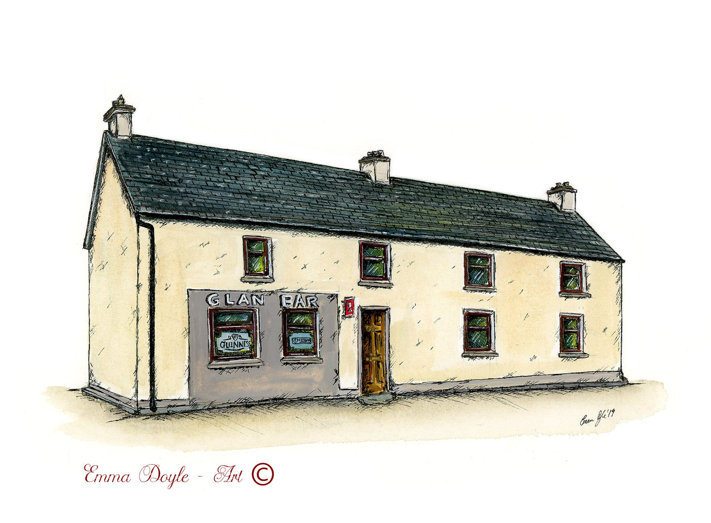 Irish Pub Print - Glan Bar, Co. Cavan, Ireland