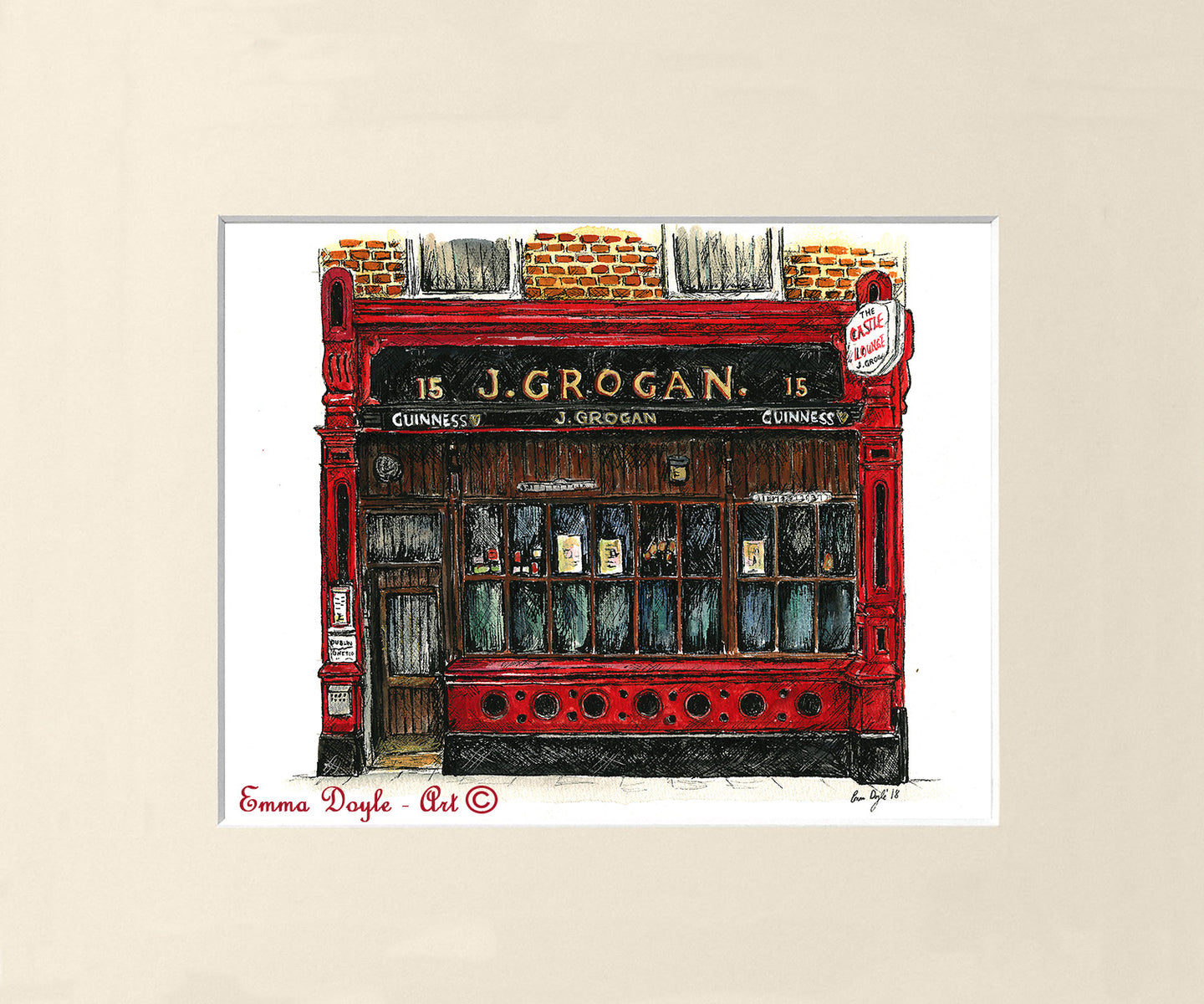 Irish Pub Print - Grogans, Dublin, Ireland