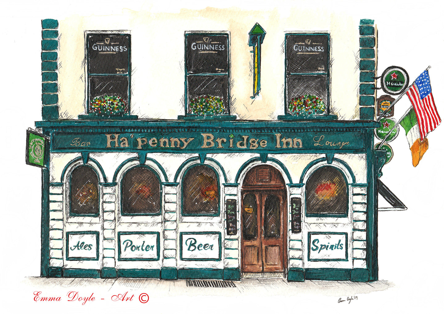 Irish Pub Print - The Ha'Penny Bridge Inn, Dublin, Ireland
