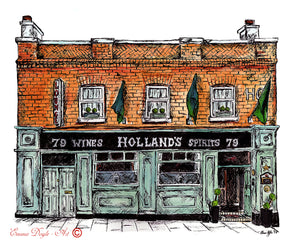 Irish Pub Print - Holland's, Bray, Co. Wicklow, Ireland