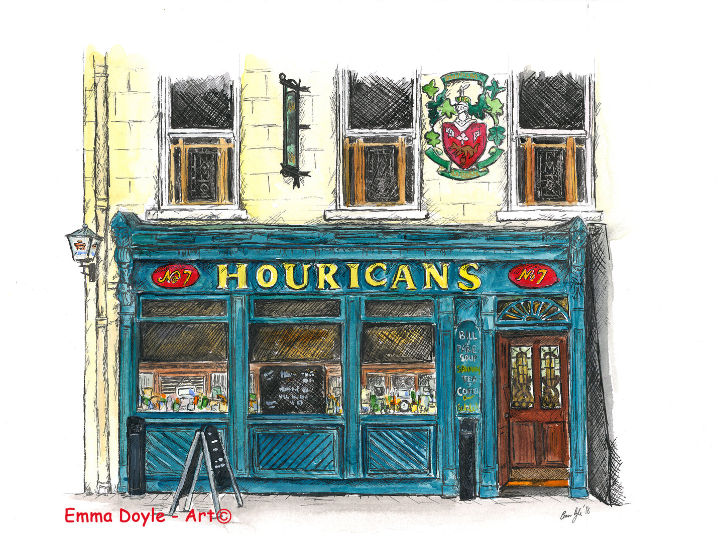 Irish Pub Print - Houricans Bar, Dublin, Ireland