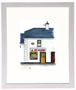 Irish Pub Print  - J. McHugh's Pub, Glenfarne, Co. Leitrim, Ireland