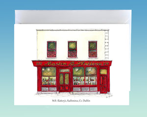 Irish Pub Greeting Card - Dublin Pubs A-N