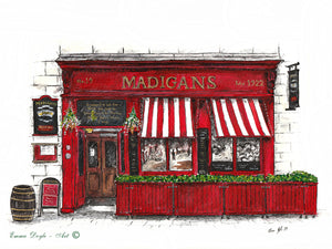 Irish Pub Print - Madigans, Dublin, Ireland