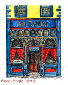 Irish Pub Print - McDaids, Dublin, Ireland