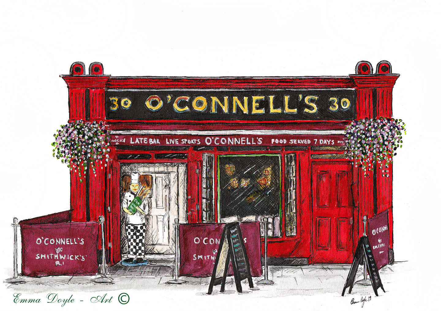 Irish Pub Print - O'Connell's, Dublin, Ireland