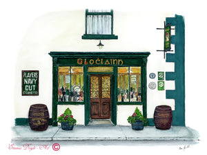 Irish Pub Print - O'Loclainns, Ballyvaughan, Co. Clare, Ireland