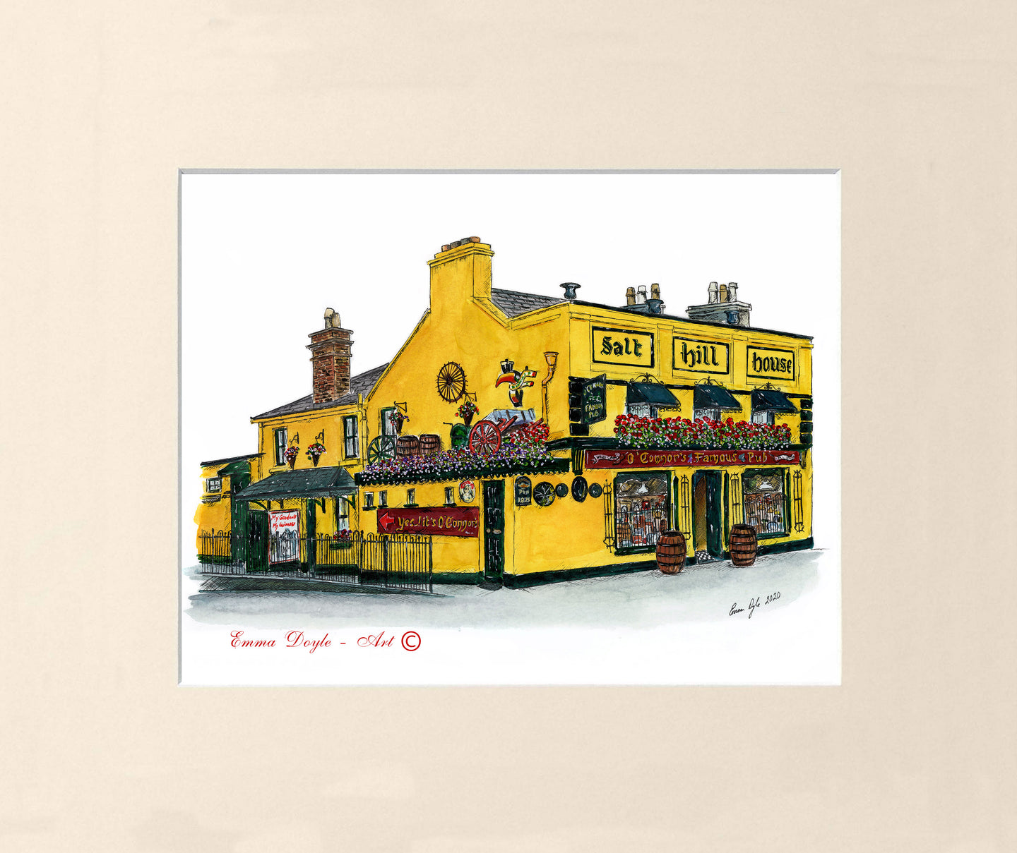 Irish Pub Print - O'Connor's Famous Pub, Salthill, Galway, Ireland