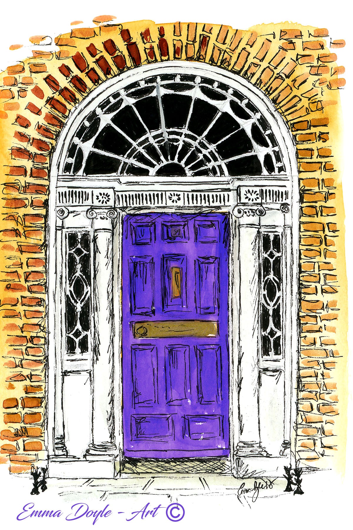 Purple Georgian Door, Merrion Square, Dublin, Ireland