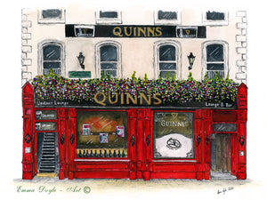 Irish Pub Print - Quinn's Bar, Dublin , Ireland