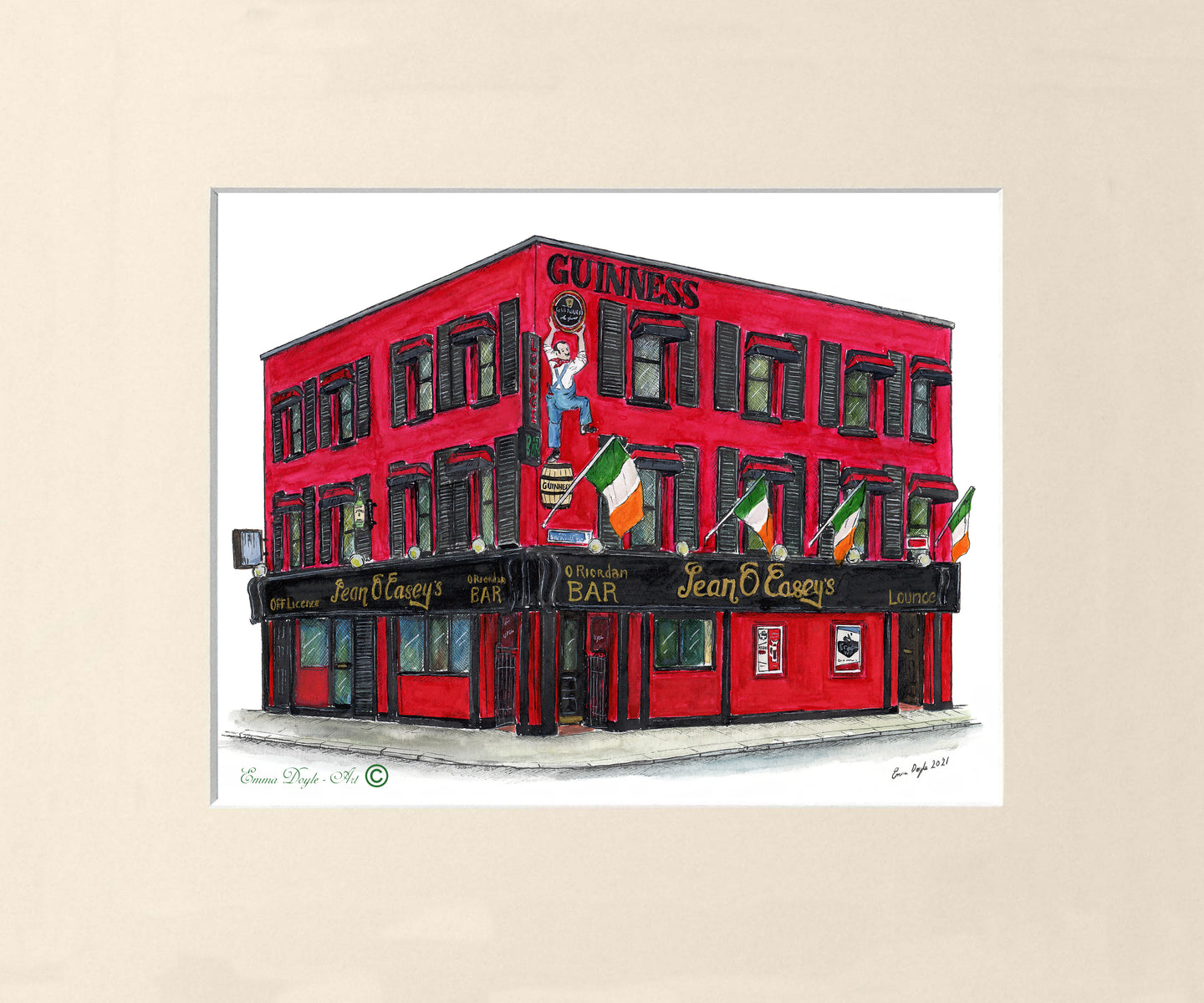 Irish Pub Print - Sean O'Casey's, Sackville Place, Dublin, Ireland