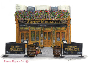 Irish Pub Print - Sonny Molloy's, Galway, Ireland