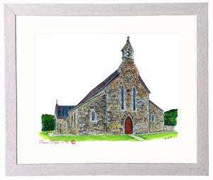 Irish Print - St. Vincent's Church, Carhoo, Co. Kerry, Ireland.