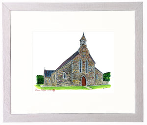 Irish Print - St. Vincent's Church, Carhoo, Co. Kerry, Ireland.