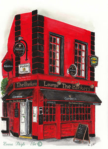 Irish Pub Print - The Bankers Bar, Dublin. Ireland