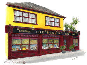 Irish Print - The Blue Haven, Rathfarnham, Dublin, Ireland