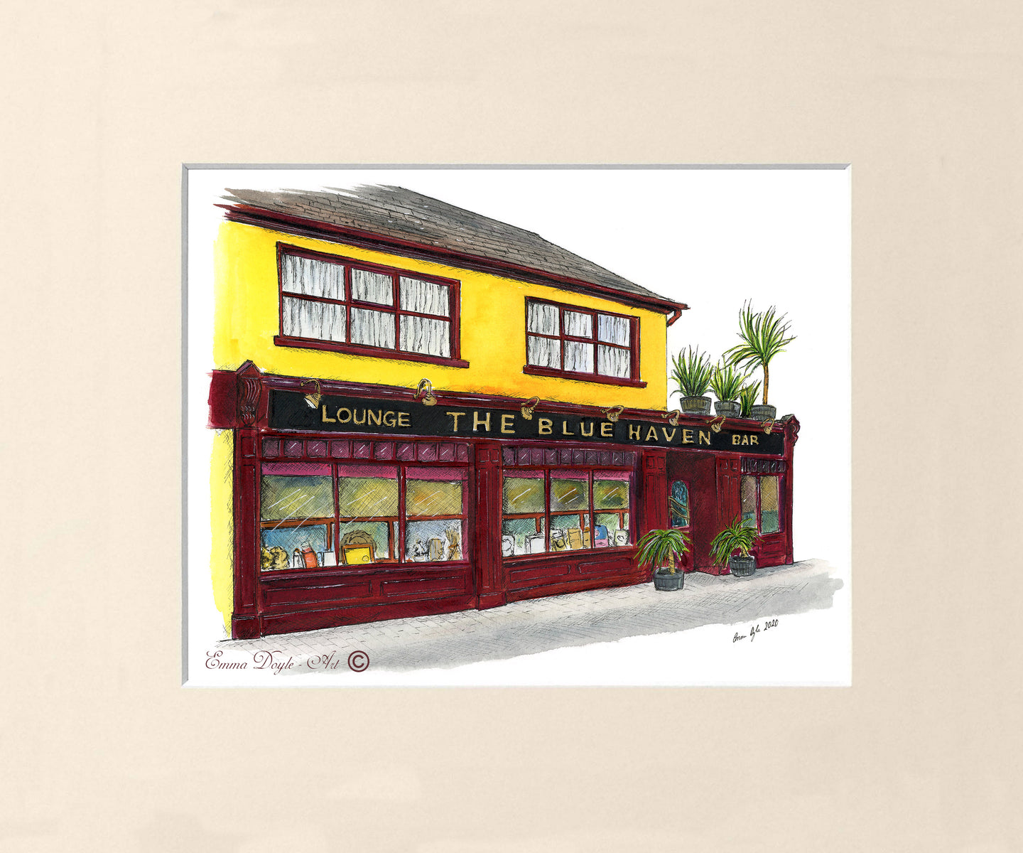 Irish Print - The Blue Haven, Rathfarnham, Dublin, Ireland