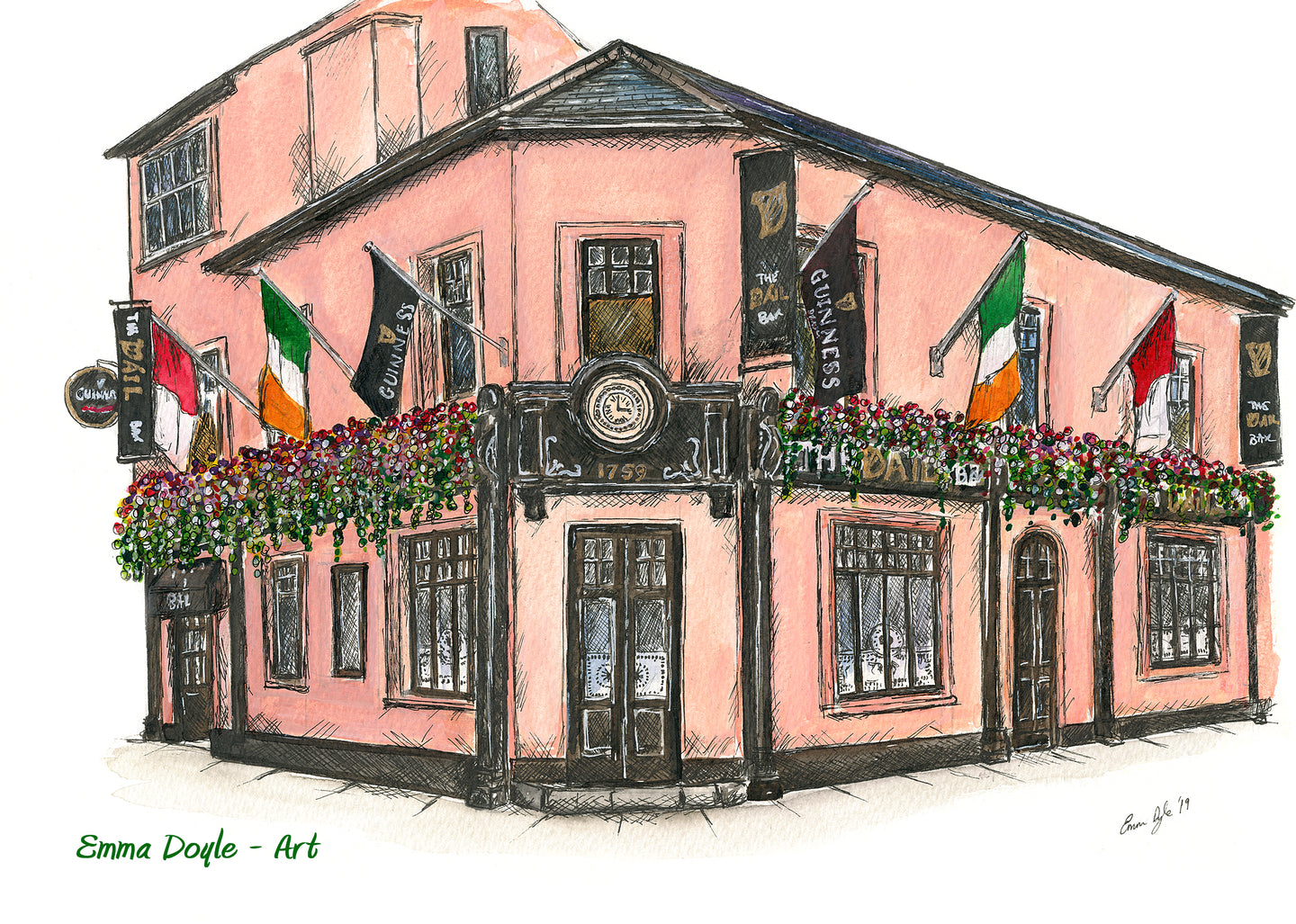 Irish Pub Print - The Dail , Galway, Ireland