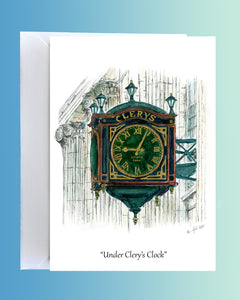 Irish Greeting card - "Under Clery's Clock"