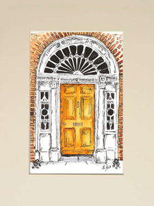 Orange Georgian Door, Merrion Square, Dublin, Ireland