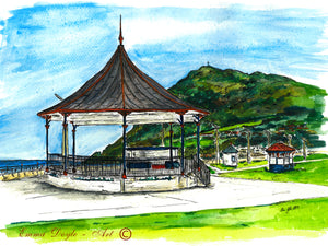 Irish Print - Victorian Bandstand & Bray Head, Bray, Co. Wicklow , Ireland