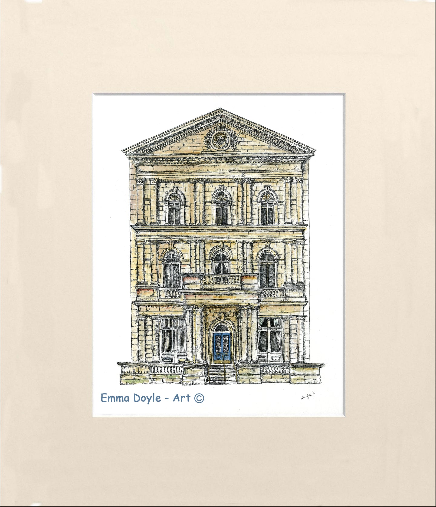 Irish Print - Freemason Hall, The Grand Lodge Of Dublin, Ireland