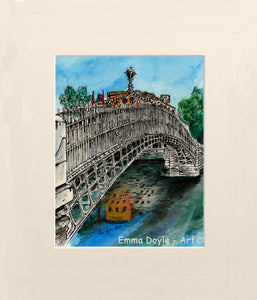 Irish Print - The Ha'Penny Bridge, Dublin, Ireland