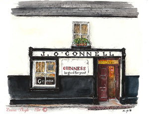 Irish Pub Print - J. O'Connell, Skyrne, Co. Meath, Ireland