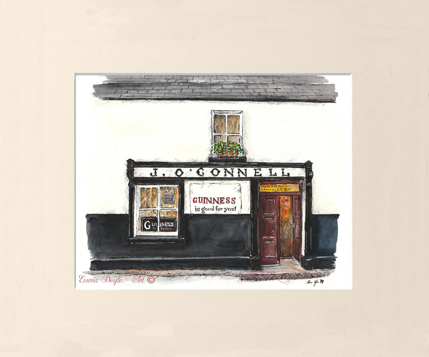 Irish Pub Print - J. O'Connell, Skyrne, Co. Meath, Ireland
